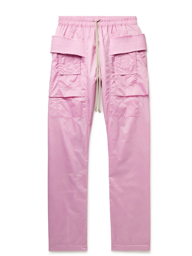 Photo: Rick Owens - Gethsemane Creatch Recycled Nylon Drawstring Cargo Trousers - Pink