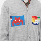 Comme des Garçons SHIRT Men's Invader Graphic Cardigan in Grey