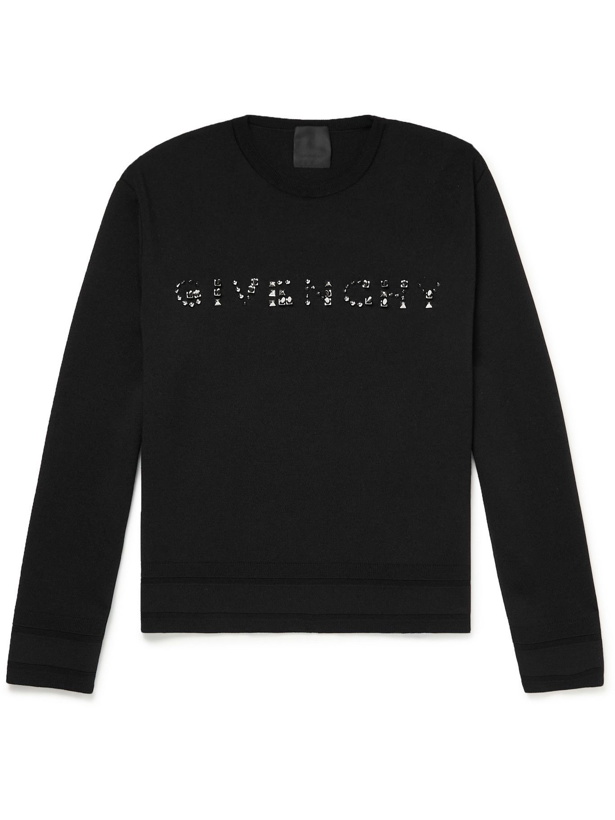 Photo: GIVENCHY - Logo-Detailed Studded Wool Sweater - Black
