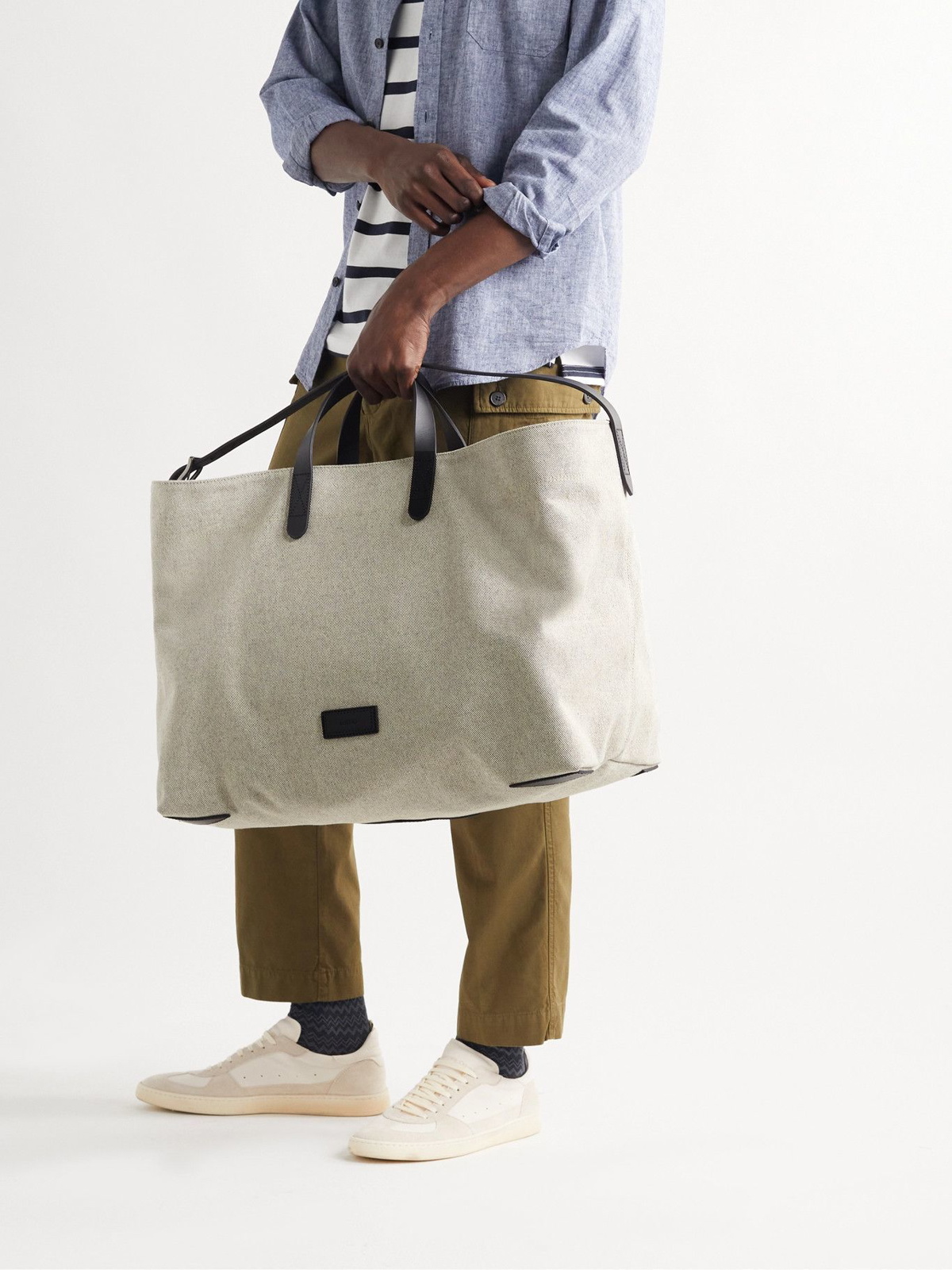MISMO - Haven Leather-Trimmed Cotton-Canvas Tote Bag Mismo