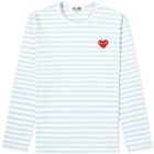 Comme des Garcons Play Long Sleeve Red Heart Stripe Tee