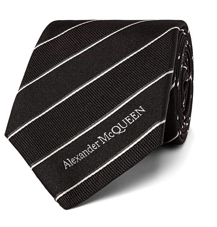 Photo: ALEXANDER MCQUEEN - 7cm Striped Silk Tie - Black