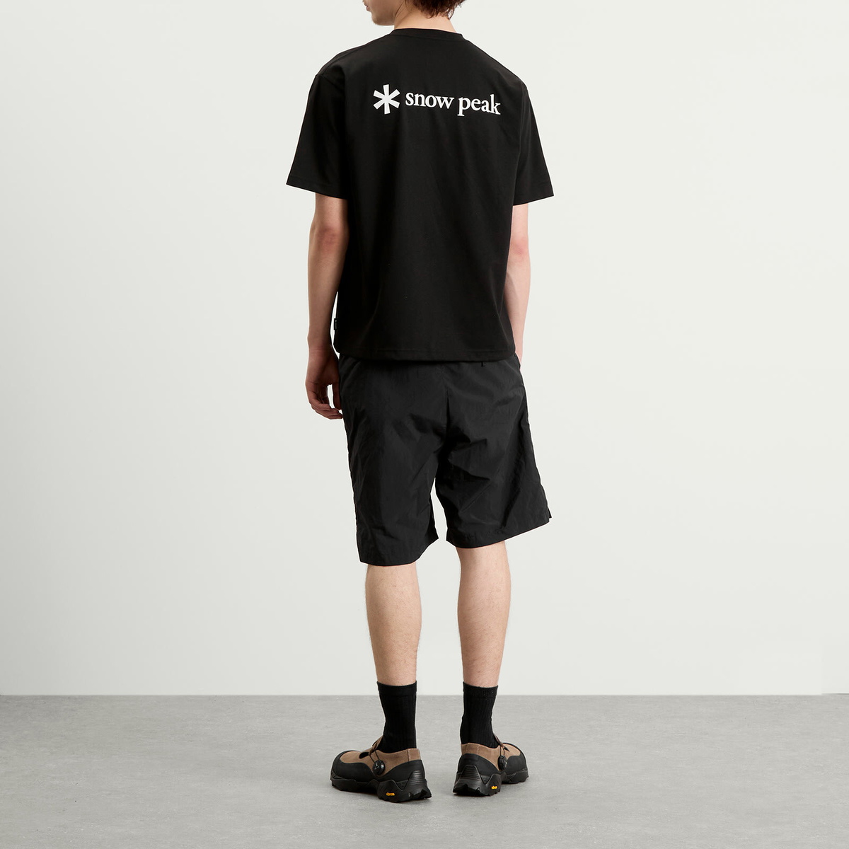 Snow Peak Men's Back Printed Logo T-Shirt in Black