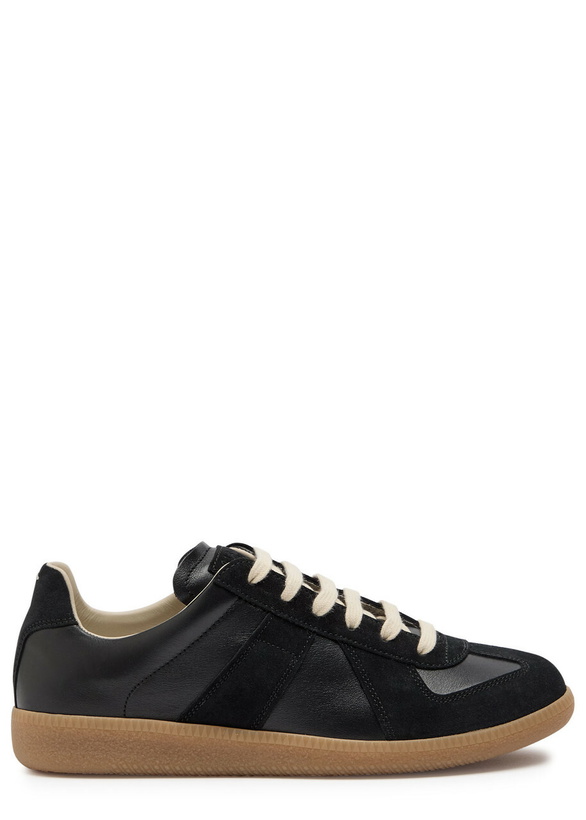 Photo: Maison Margiela Replica Panelled Leather Sneakers Black