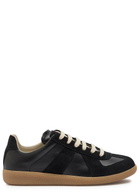 Maison Margiela Replica Panelled Leather Sneakers Black
