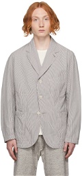 RRL Grey & White Striped Sport Coat Blazer