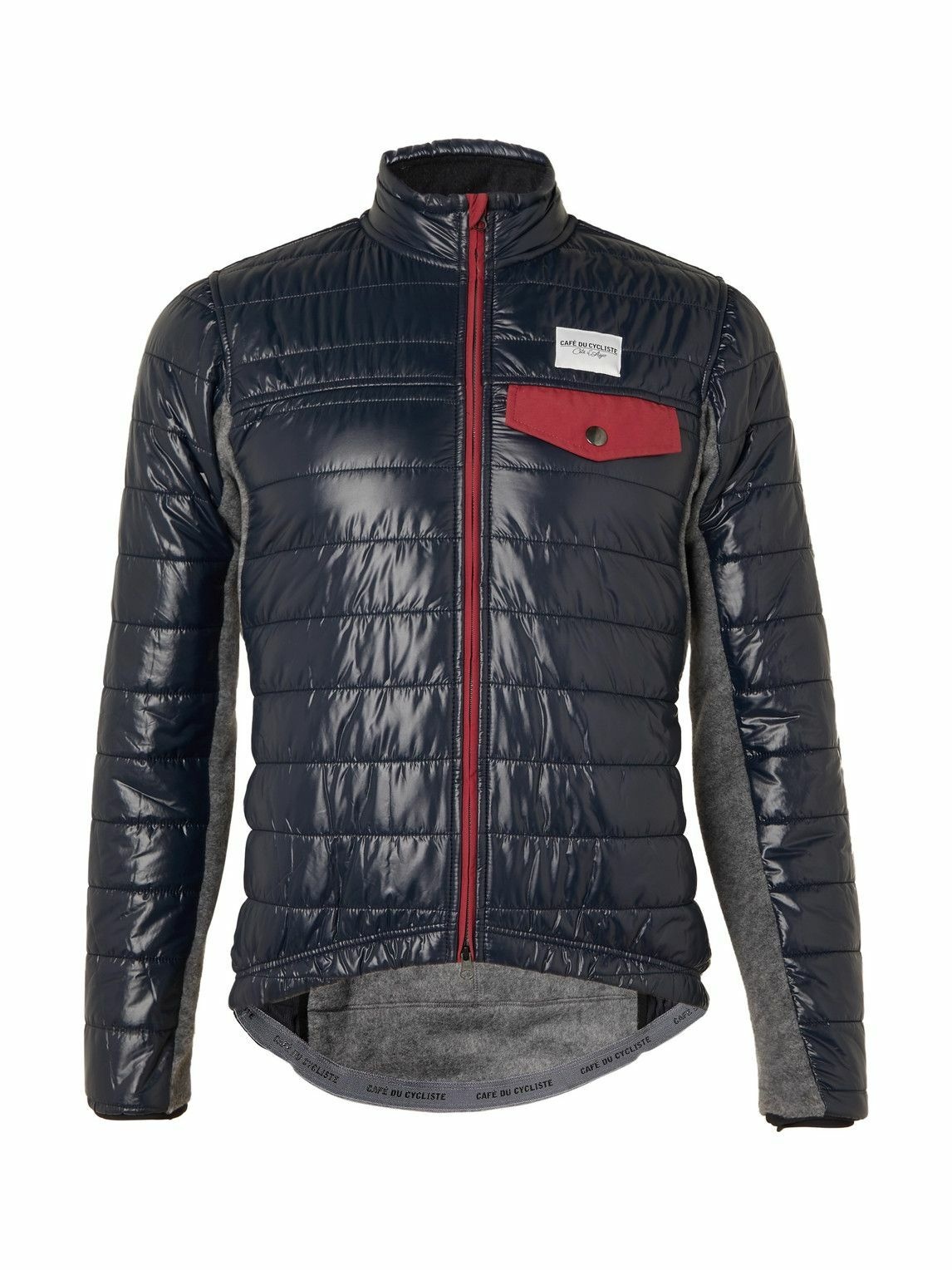 Photo: Café du Cycliste - Albertine Fleece and Quilted Shell Cycling Jacket - Blue