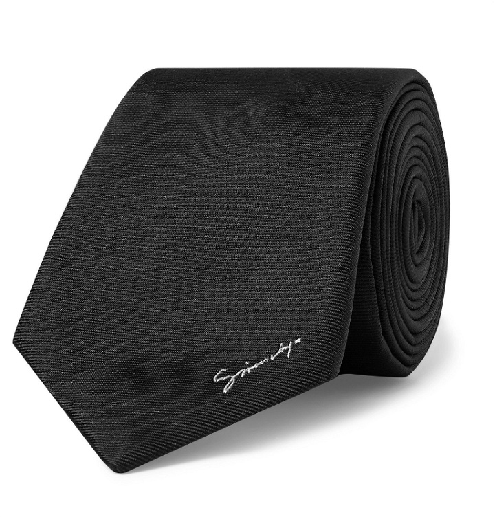 Photo: Givenchy - 7cm Logo-Embroidered Silk-Faille Tie - Black