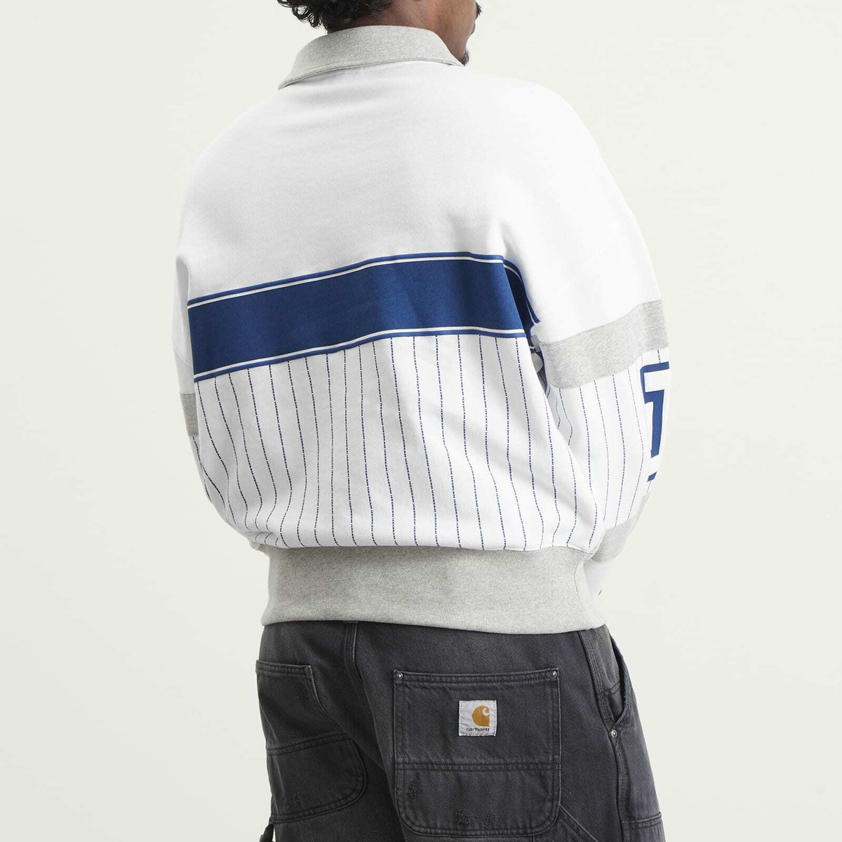 ICECREAM Men's IC Cubs Collared Quarter Zip in White/Blue