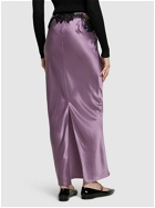 FLEUR DU MAL - Silk & Lace Cutout Maxi Skirt