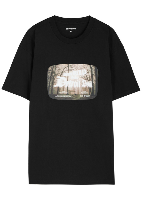 Photo: Carhartt Wip Flicks Printed Cotton T-shirt Black