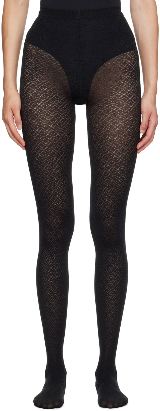 Wolford Black Pattern Tights Wolford
