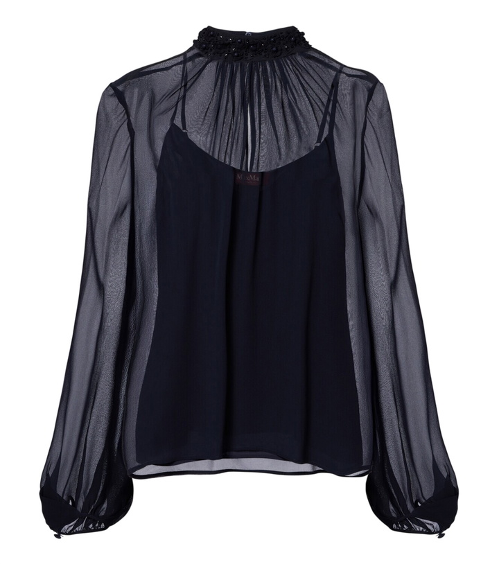 Photo: Max Mara Embellished sheer blouse