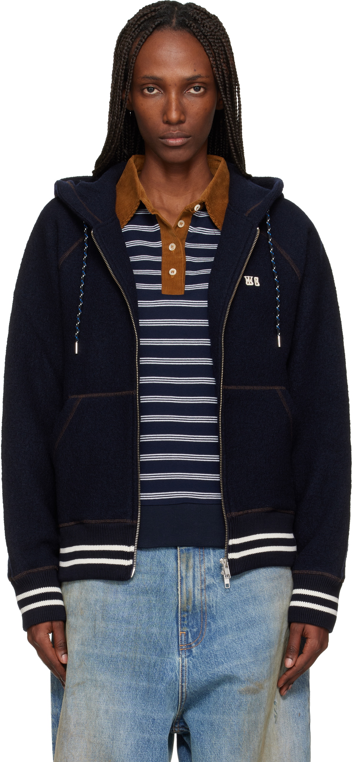 Wales Bonner Navy Mantra Hoodie Wales Bonner