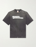 SAINT MXXXXXX - Fast & Furious Paint-Splattered Printed Cotton-Jersey T-Shirt - Black