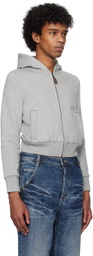 Fax Copy Express Gray Tight Fleece-Lined Hoodie