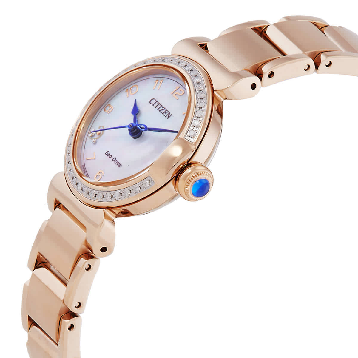 Citizen L Mae Diamond White Mother of Pearl Dial Ladies Watch EM1123-89D