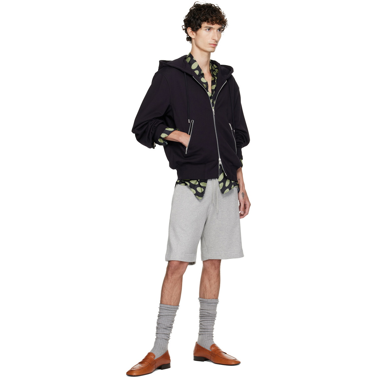 Dries Van Noten Navy Cotton Zip Hoodie