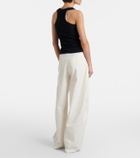 The Row Galileo cotton and silk barrel-leg pants