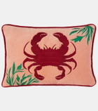 Les-Ottomans Crab embroidered velvet cushion