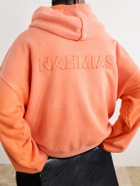 NAHMIAS - Distressed Cotton-Jersey Zip-Up Hoodie - Orange