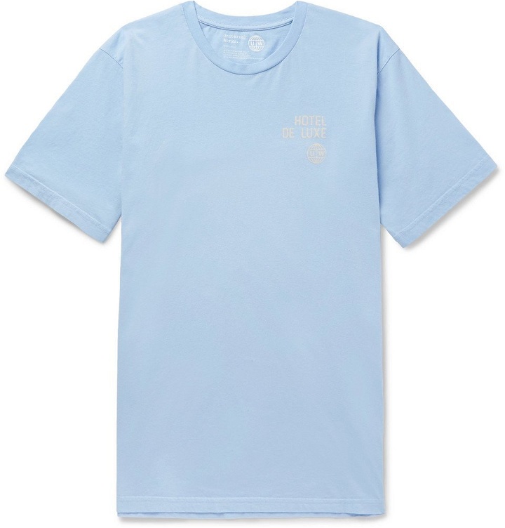 Photo: Universal Works - Printed Cotton-Jersey T-Shirt - Blue