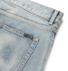 SAINT LAURENT - Cropped Distressed Denim Jeans - Blue