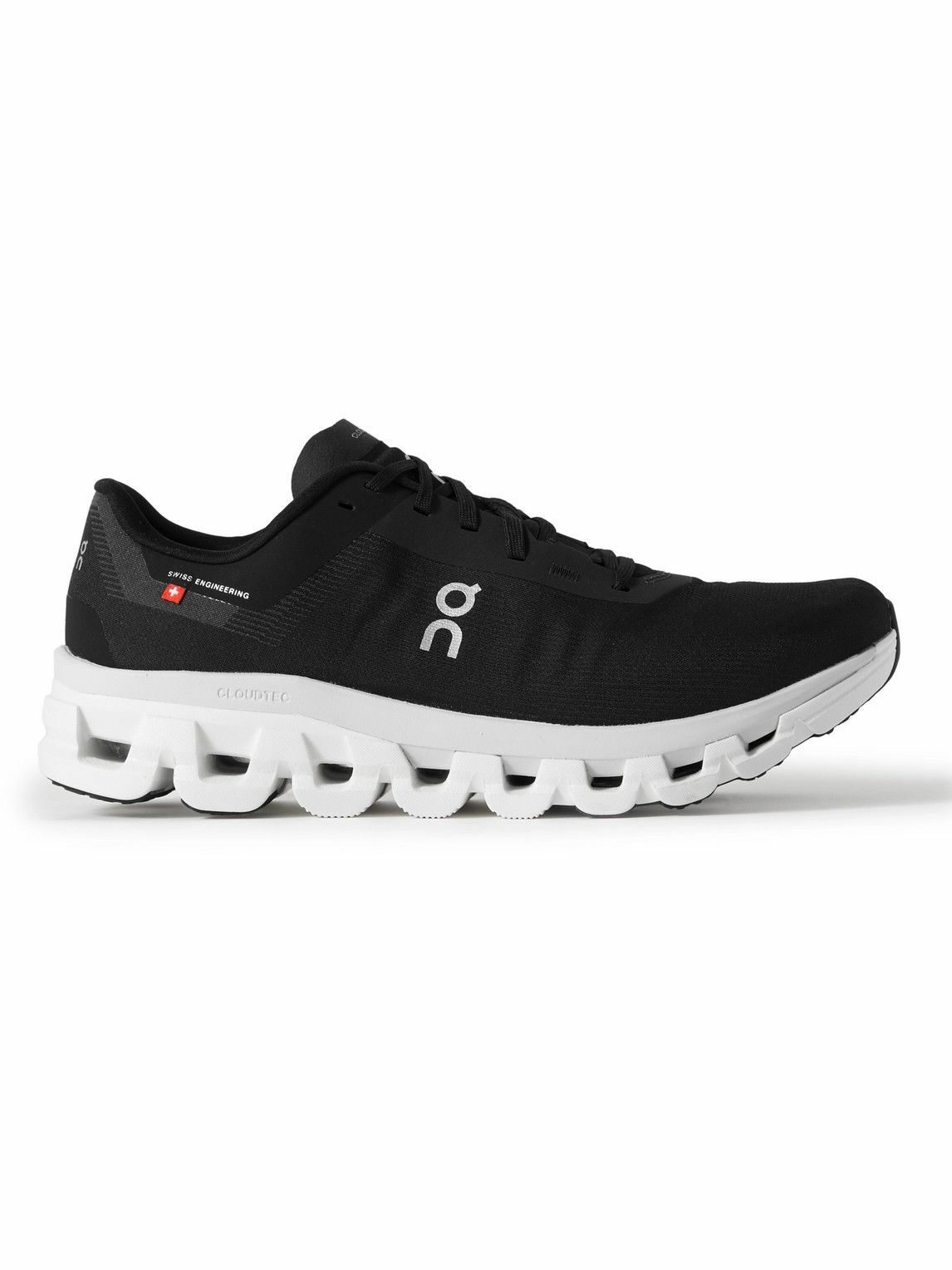 ON - Cloudflow 4 Rubber-Trimmed Mesh Running Sneakers - Black On