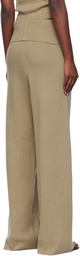 Aya Muse Beige Fold Over Seam Trousers