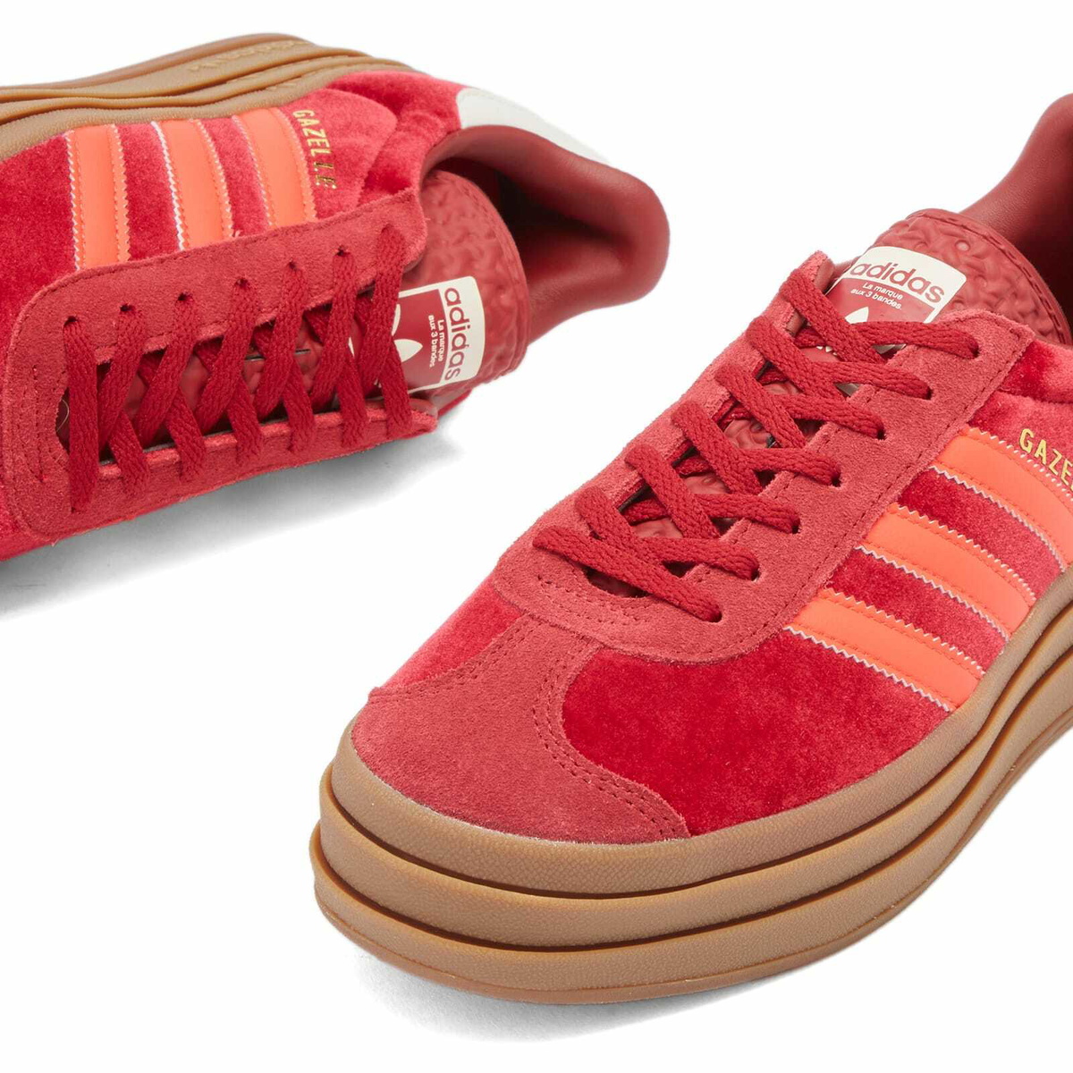 Adidas Women's Gazelle Bold W Sneaker in Red/Off White adidas