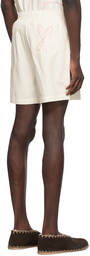 Bode SSENSE Exclusive White Limited Edition Tea Time Rugby Shorts