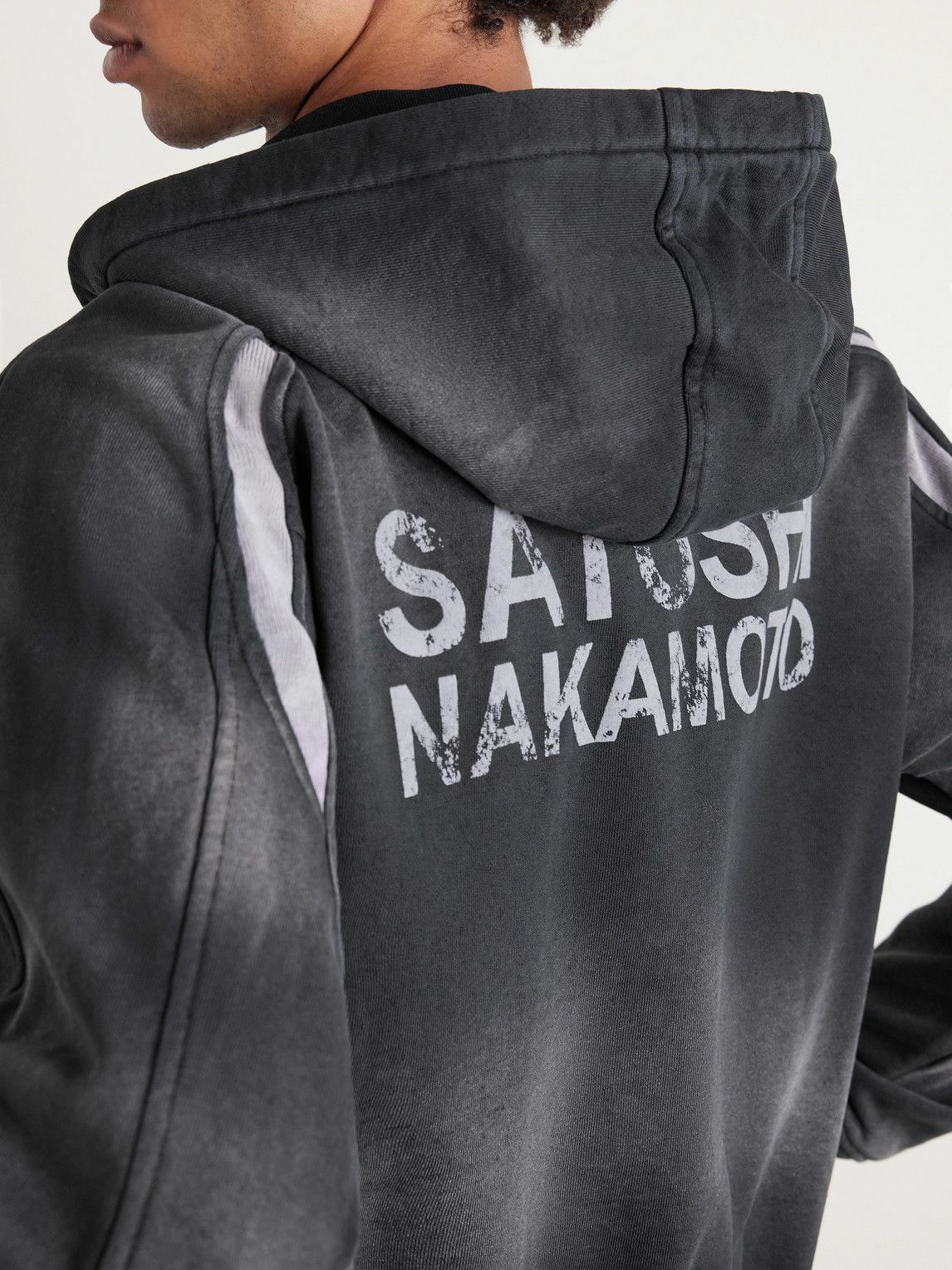 Satoshi Nakamoto - Logo-Embroidered Cotton-Jersey Zip-Up Hoodie - Black