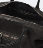 Tom Ford Buckley leather-trimmed suede duffel bag