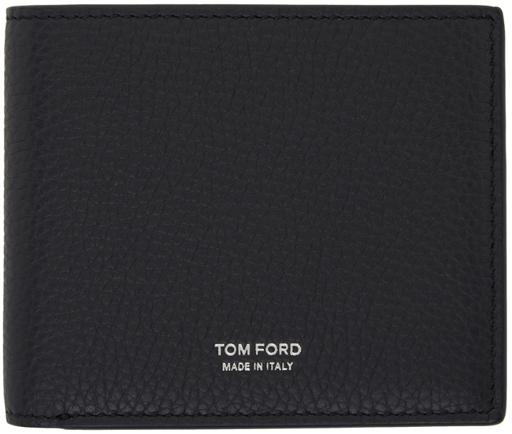 Photo: TOM FORD Navy Leather Bifold Wallet