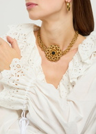 Chloe The Chloé Feather Flower Necklace - Gold - One Size