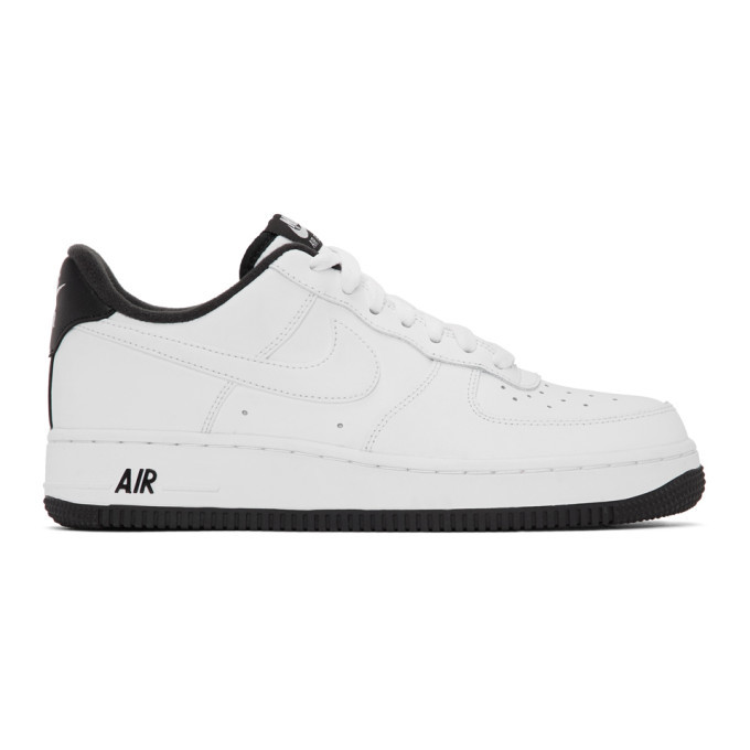 Photo: Nike White and Black Air Force 1 07 Sneakers