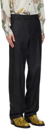 Dries Van Noten Gray Creased Trousers