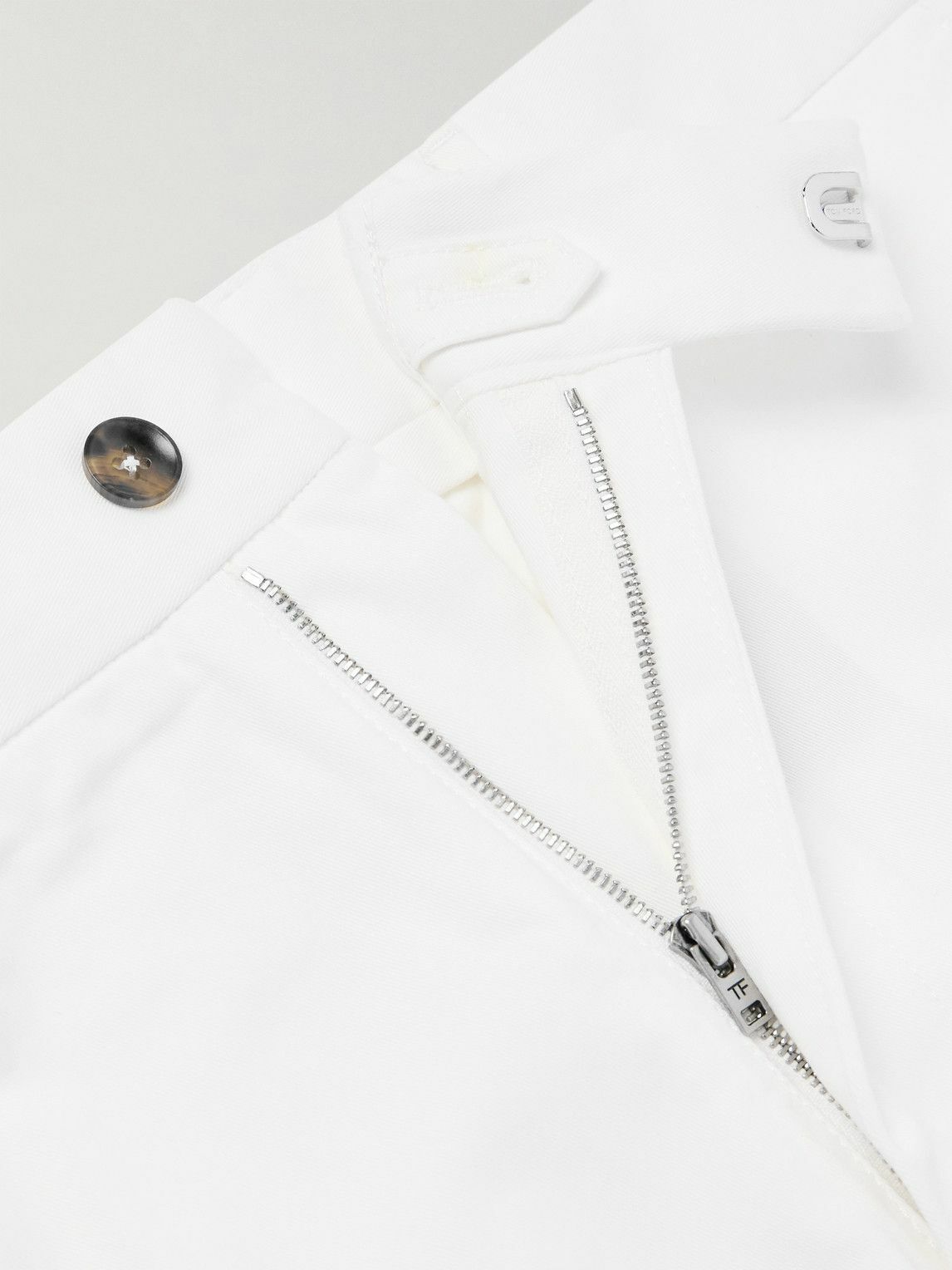 TOM FORD - Tapered Cotton-Blend Twill Chinos - White