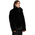 99% IS Black Layered Faux-Fur Coat
