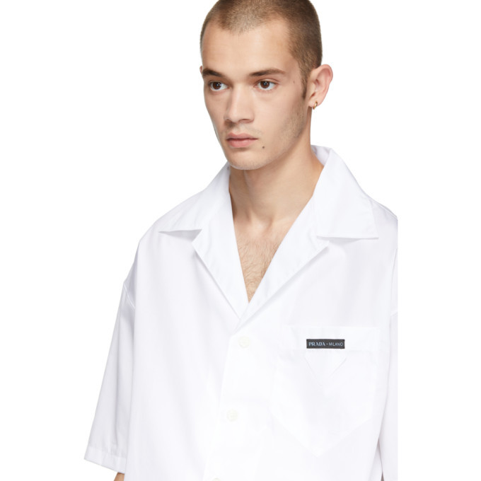 Prada Logo-Print Short-Sleeve Shirt - White for Men