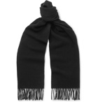 A.P.C. - Remy Fringed Wool and Cashmere-Blend Scarf - Black