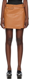 Nanushka Tan Susan Leather Miniskirt