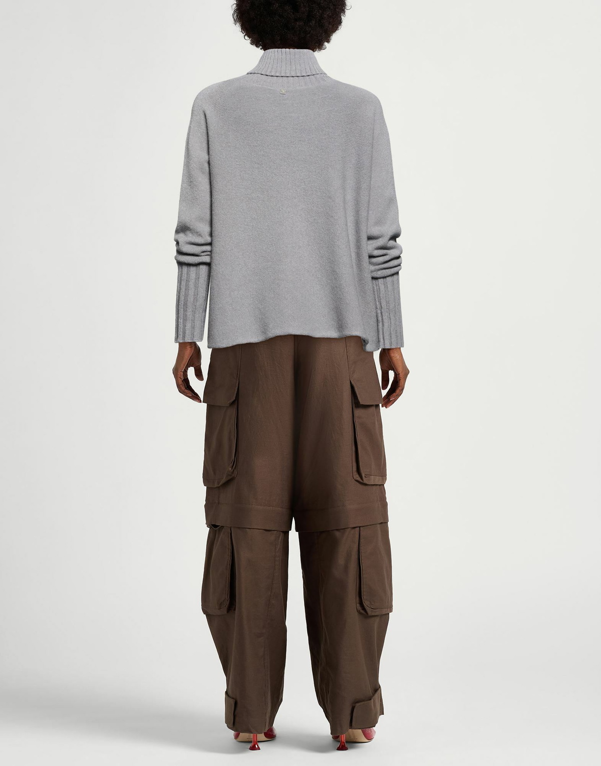 Manila Grace Womens Turtleneck in Grey