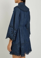 Zimmermann Mohon Broderie Anglaise Denim Mini Dress Navy
