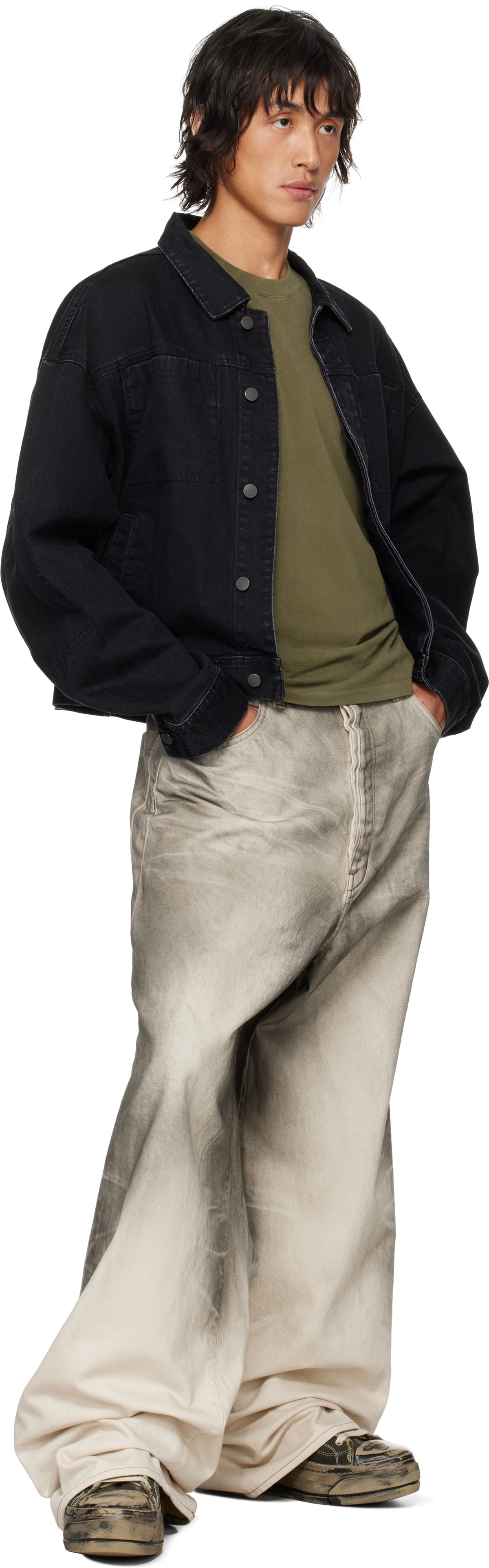 B1ARCHIVE Gray Wide Leg 5 Pocket Jeans
