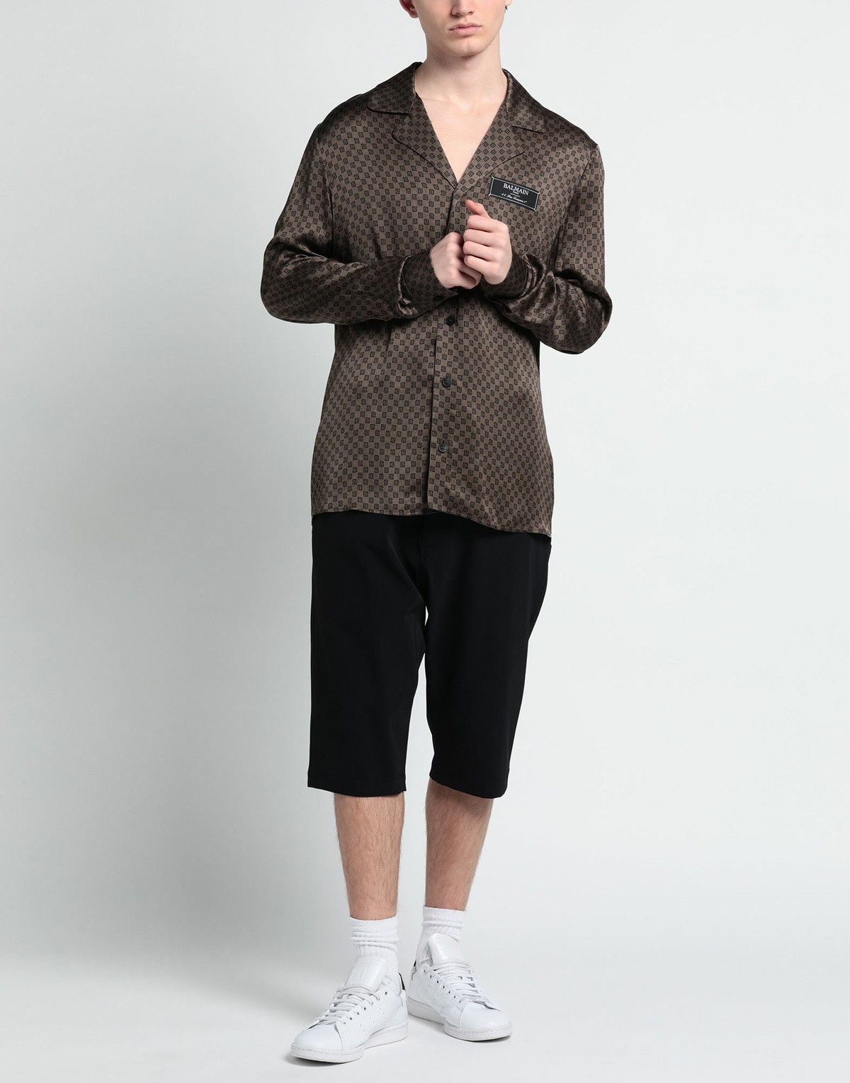Balmain Mens Shirt Khaki