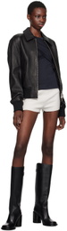 AMI Paris Black Zipped Leather Jacket