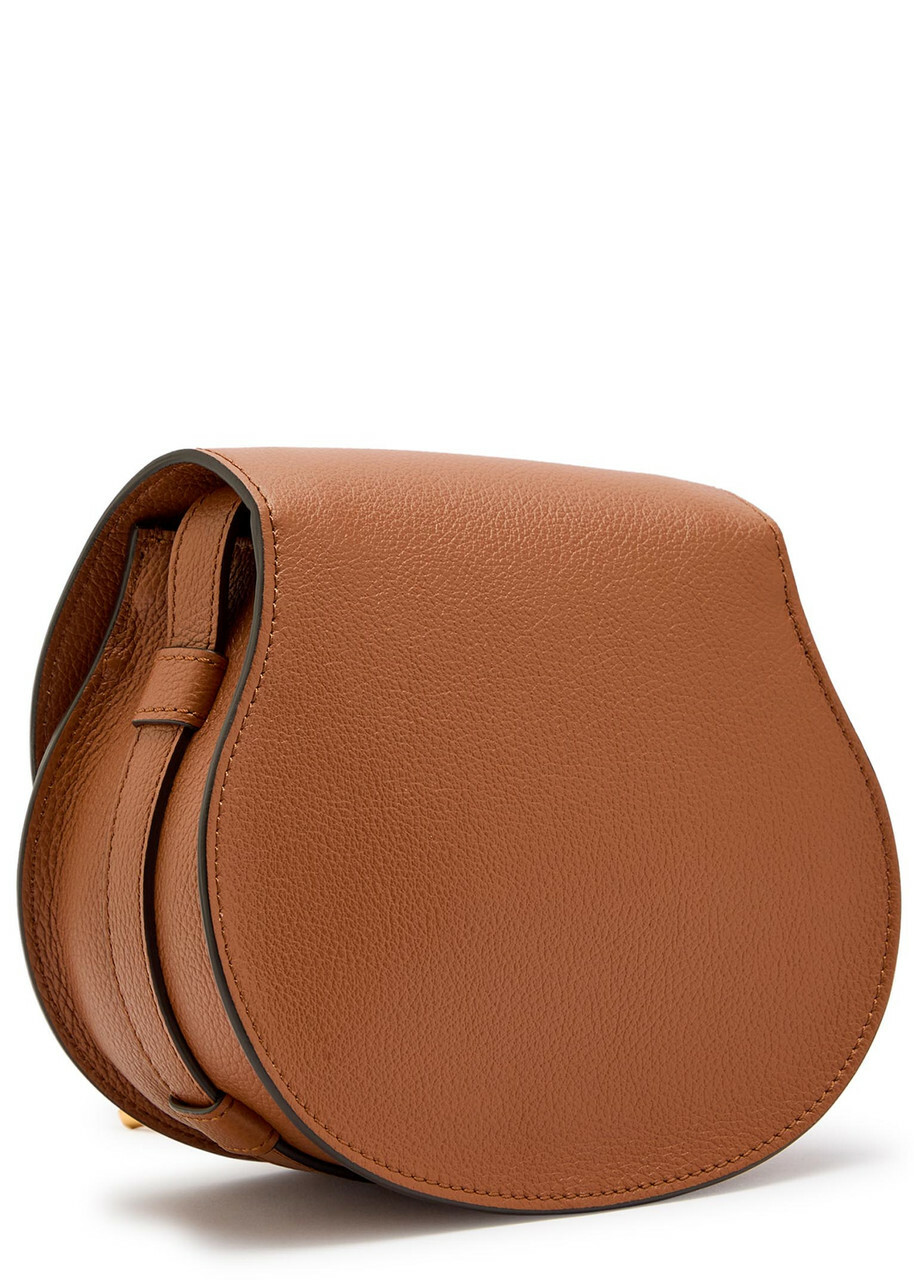 Chloe Marcie Small Grained Leather Saddle bag - Tan - One Size