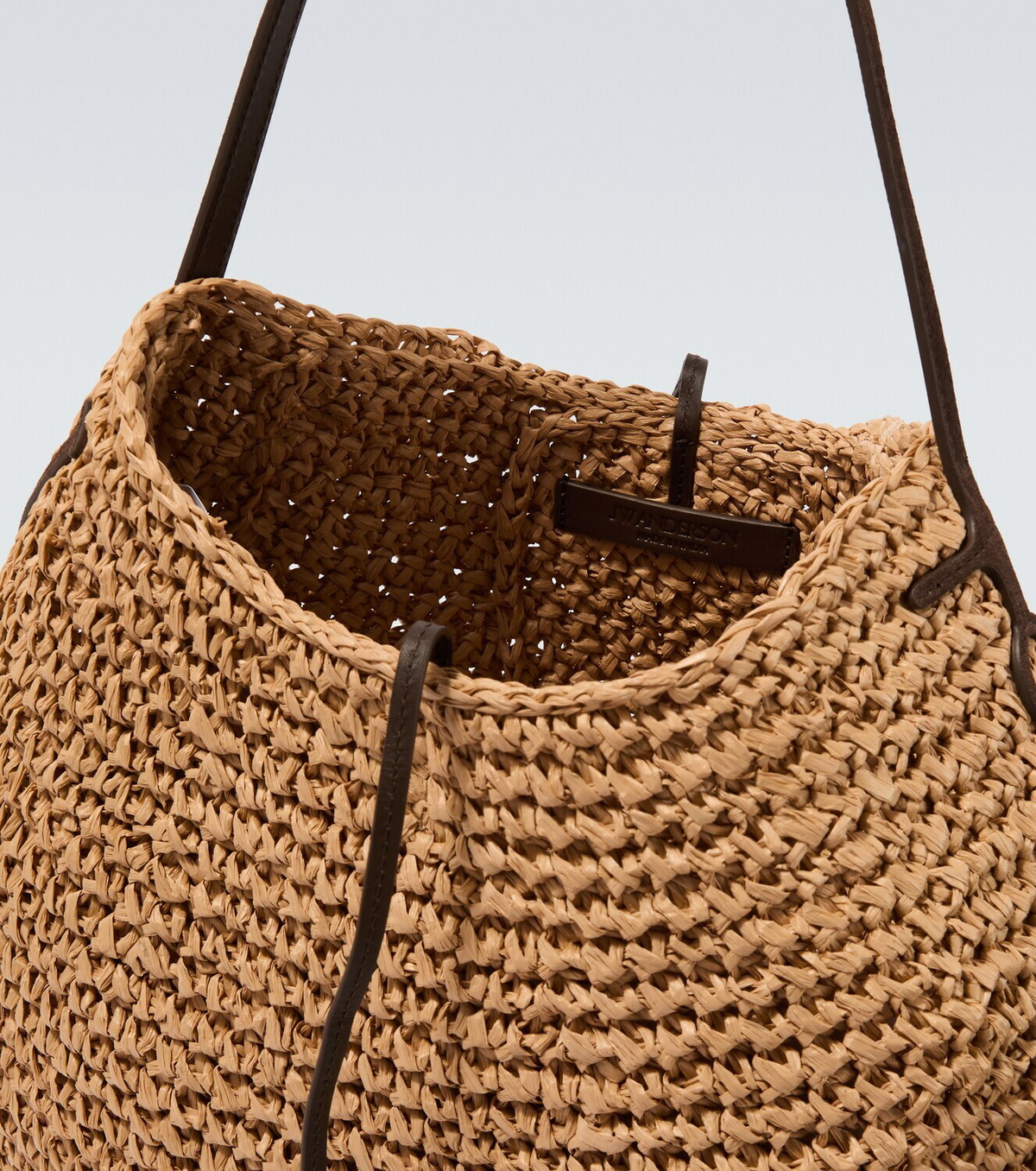 JW Anderson Bulb XL suede-trimmed raffia bucket bag