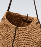 JW Anderson Bulb XL suede-trimmed raffia bucket bag